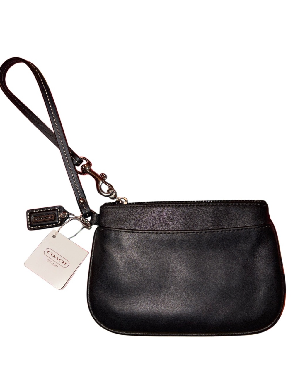Coach Black Leather Wristlet